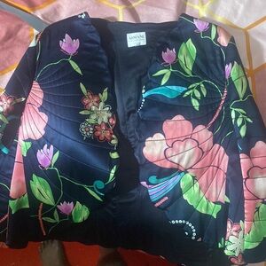 IMAN Navy Floral Women's Jacket